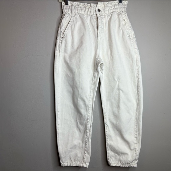 Zara Denim - Zara off white Paper Bag pants - high waisted